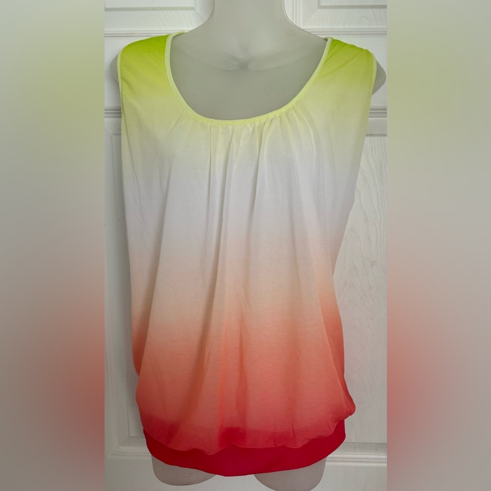 NWT…Cute Multicolored Sleeveless Blouse. Size  1X